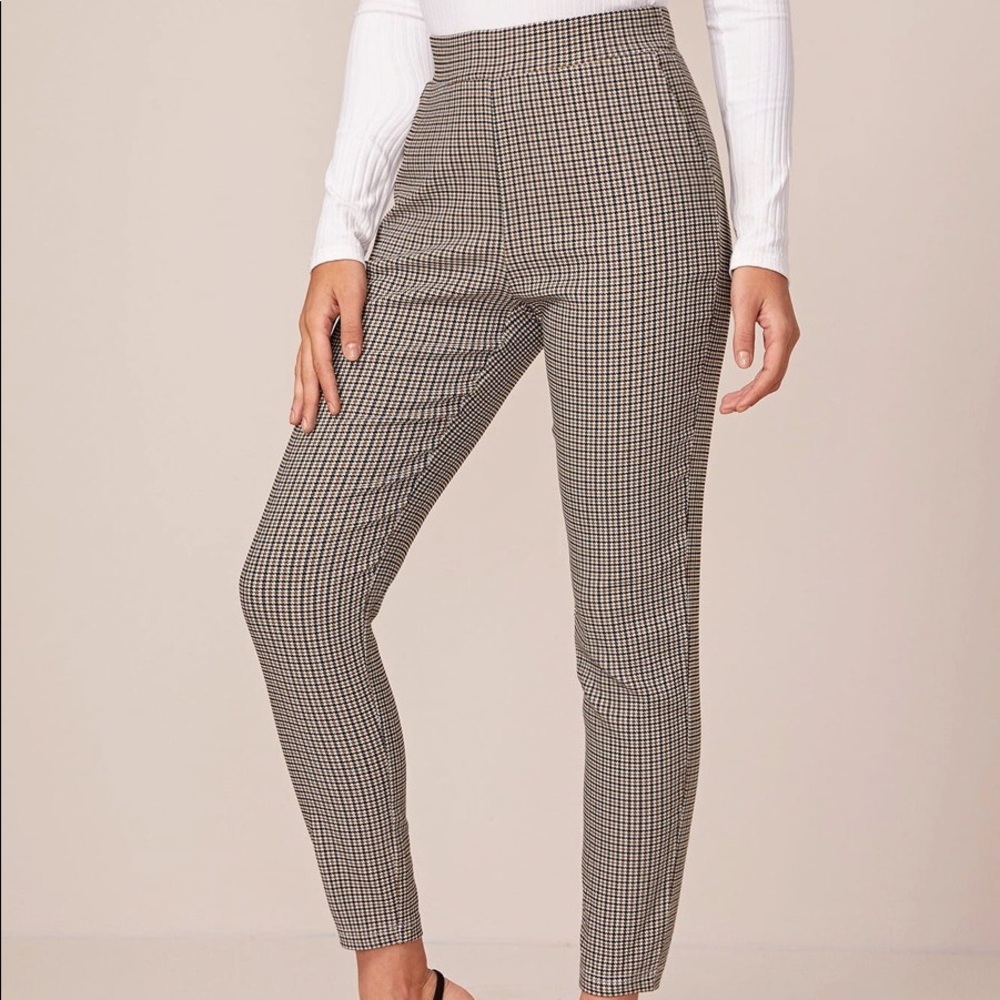 STRETCHABLE PLAID PANTS with POCKETS